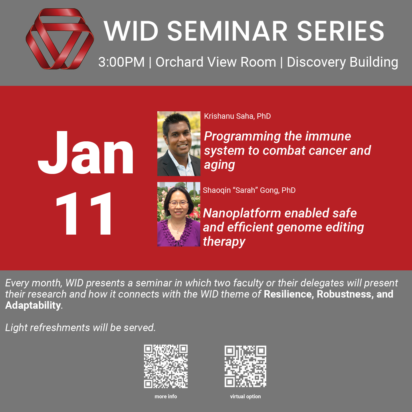 January 11 ad for wid seminar with sarah gong and kris saha