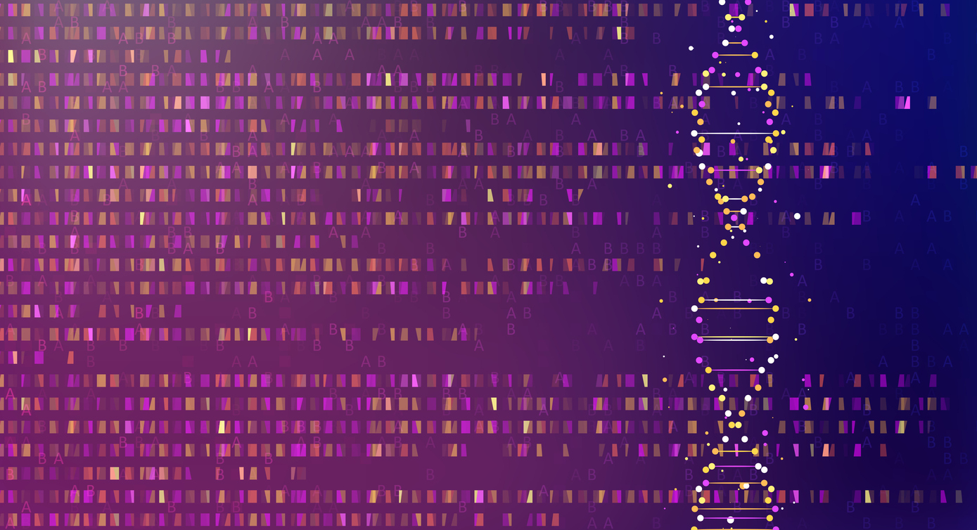 Big genomic data visualization. DNA test, genom map.