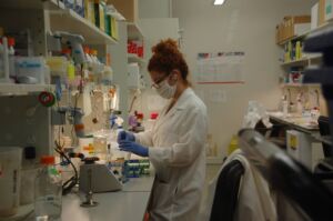 Natalia waking up the lab