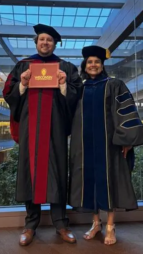 Rupa Sridharan and one of her successful PhD students