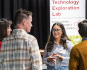 Shreya Lakhera talks about Pharavo, an app designed to help people better learn about and manage their medications. Photo: Taylor Wolfram / UW–Madison