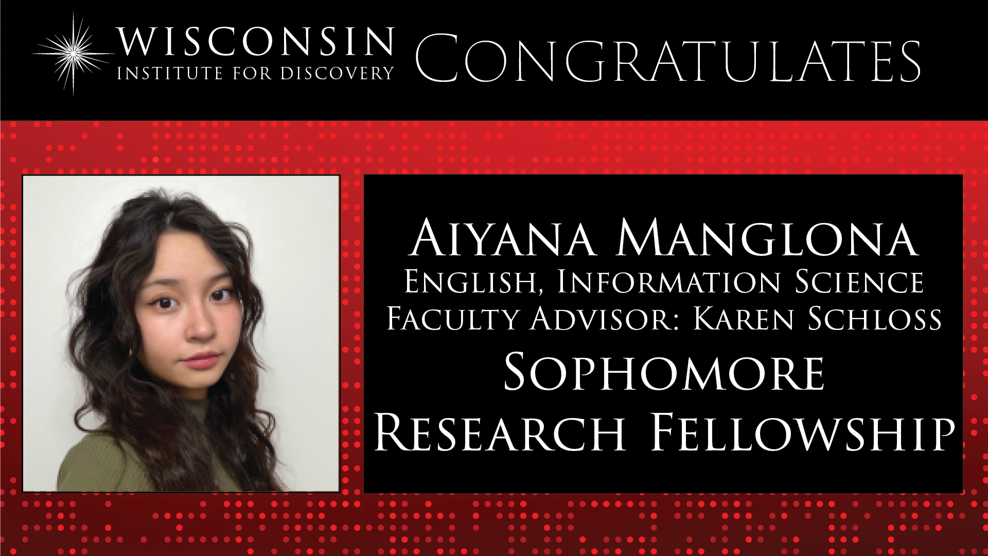 WID congratulates Aiyana Manglona