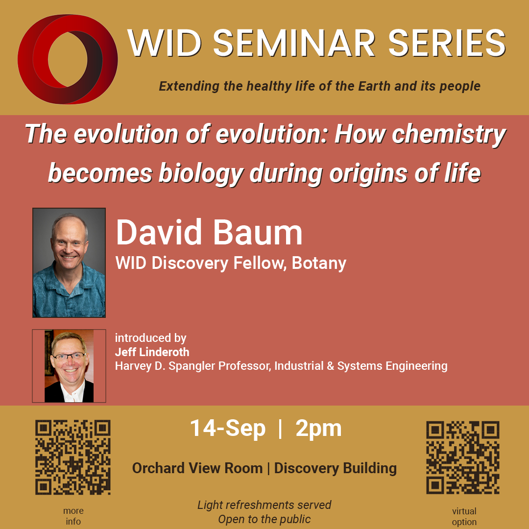 WID Seminar Series, David Baum September 14 2pm