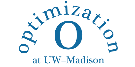 The word Optimization in an arc over a large letter O. then at UW–Madison under it.